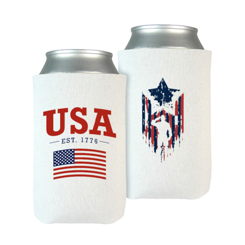 USA 1776 White Beverage Cooler (Set of 2)
